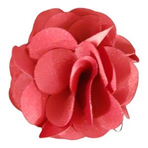 MEN'S LARGE SOLID BURGUNDY LAYERED LAPEL PIN FLOWER.